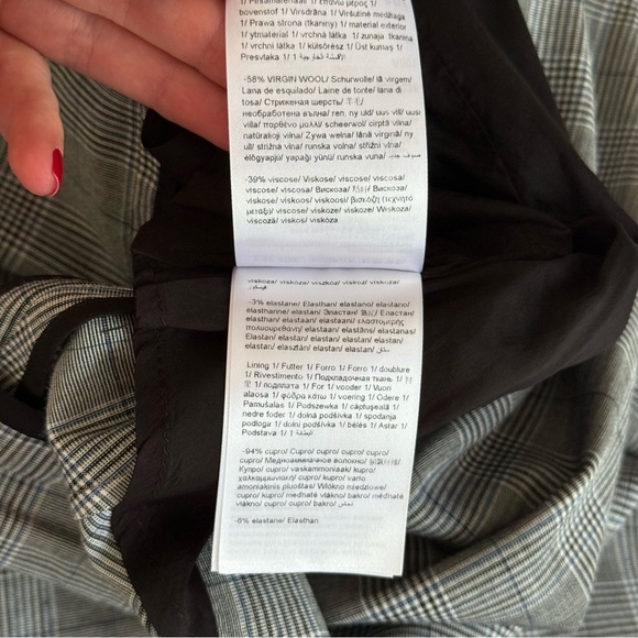 ESCADA Sport Women’s Plaid Wool Blend Long Line Blazer pants set Gray SZ 42/12 - Picture 16 of 16